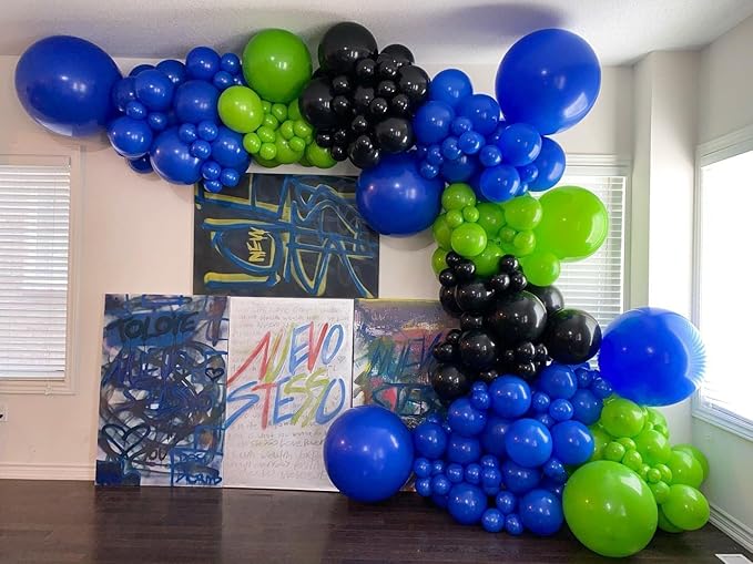 Bonropin 140Pcs Lime Green Balloons Light Balloon Garland Arch Kit 5/10/12/18 Inch Matte Latex Different Sizes as Baby Shower Birthday Jungle Dinosaur Theme Party Decorations