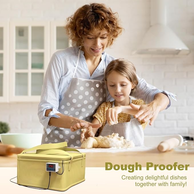 Versatile Dough Proofer with Heater, Bread Pizza Dough Proofing Box Temperature Control Proofing Accessories for Making Bread, Yogurt, Natto and Handmade Soap