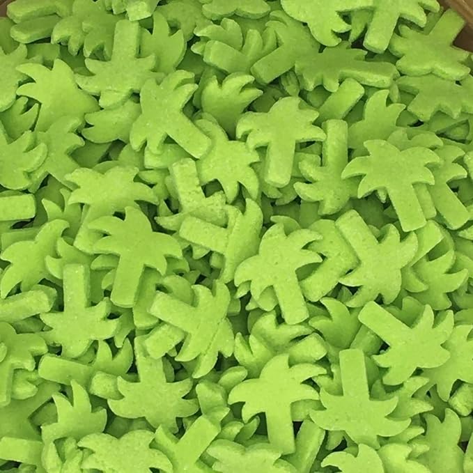 COOL MOM SPRINKLES Green Palm Tree Quin Sprinkles (4 oz net volume) – Tropical Beach Themed Sprinkles for Decorating Ocean Cakes, Cupcakes, Cookies & Desserts – Mixed in the USA/Gluten-Free