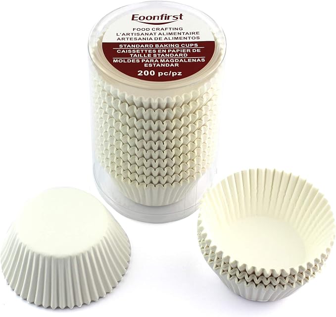 Standard Size Baking Cups Thanksgiving Day Party Cupcake Liners 200 Pcs (White)