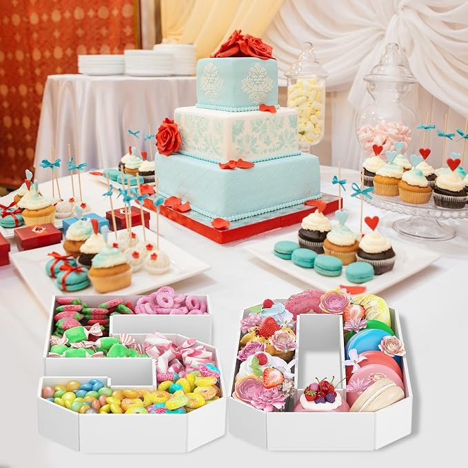 HILAVO Cardboard Number for Charcuterie, 13.7" Cardboard Number 50 Set Fillable Number for Food Paper Mache Number Boxes for Cupcake Sweet Candy 50th Birthday Anniversary Party Decorations