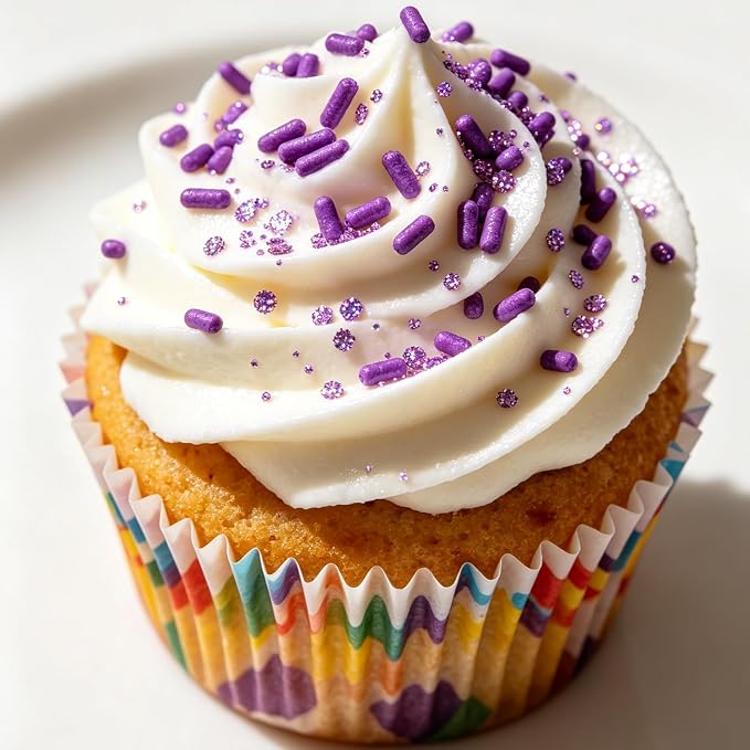 Homipooty Purple Soft Jimmies Sprinkles Edible Candy Jimmies Sprinkles for Cake Decorating 78g/2.75oz Cookie Cupcake Topper Ice Cream