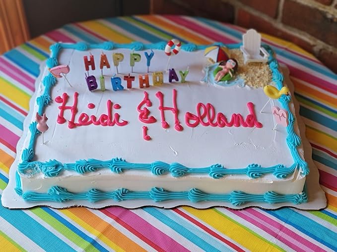 Pink Cake Decoration Beach Cake Toppers Summer Birthday Party Supplies Beach Party Supplies Swimming Pool Party Supplies