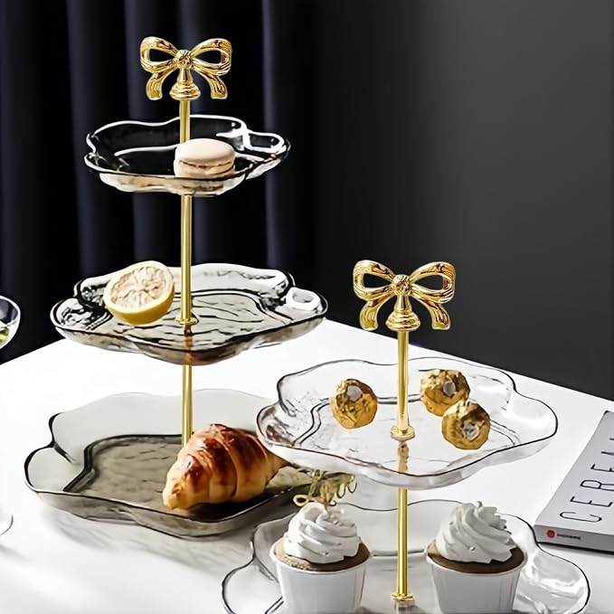 4 Set 3-Tier Cupcake Stands Hardware Handles, Metal Fruit Plate Cake Stand With Screws, Cake Stand Hardware, 3 Tier Cupcake Stands Fittings For Serving Dessert Dish Food