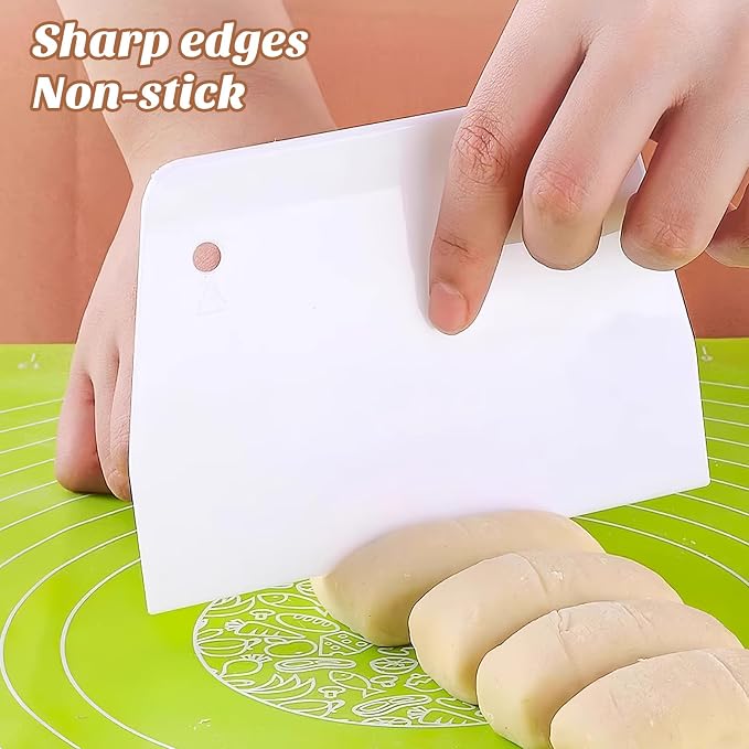 2pcs Dough Bench Scraper Non-Slip Baking Scraper Bakeware Decorating Tools Sculpting Modeling Tools for Bakery Pastry Cake