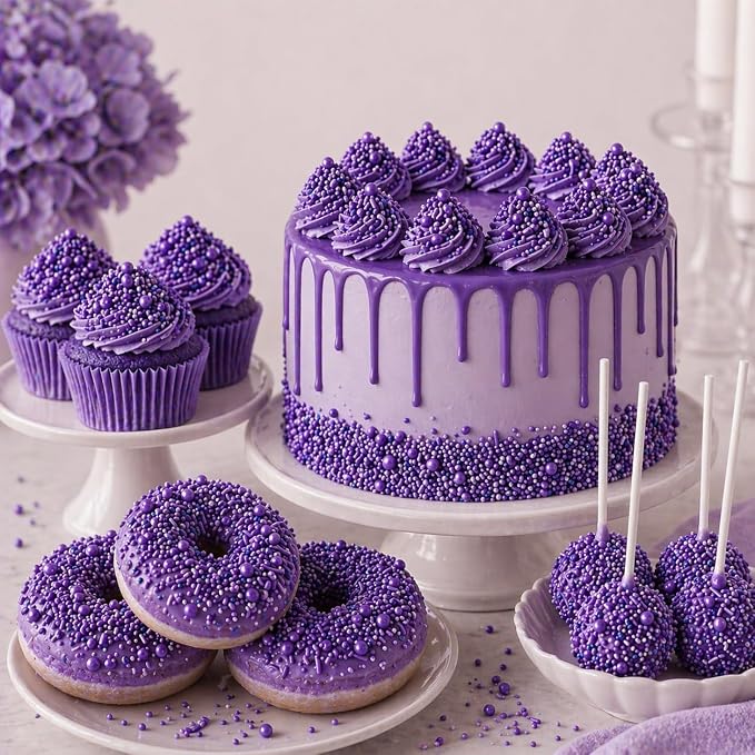 Confect Sprinkles for Cakes & Cupcakes – Fall Bash Purple Sprinkles – Edible Cake Topping for Cupcakes, Cookies, Desserts – Celebration Baking Decoration – Vegan, Gluten-Free, Nut-Free, Soy-Free, Dairy-Free , Handcrafted Sprinkle – 5 Oz