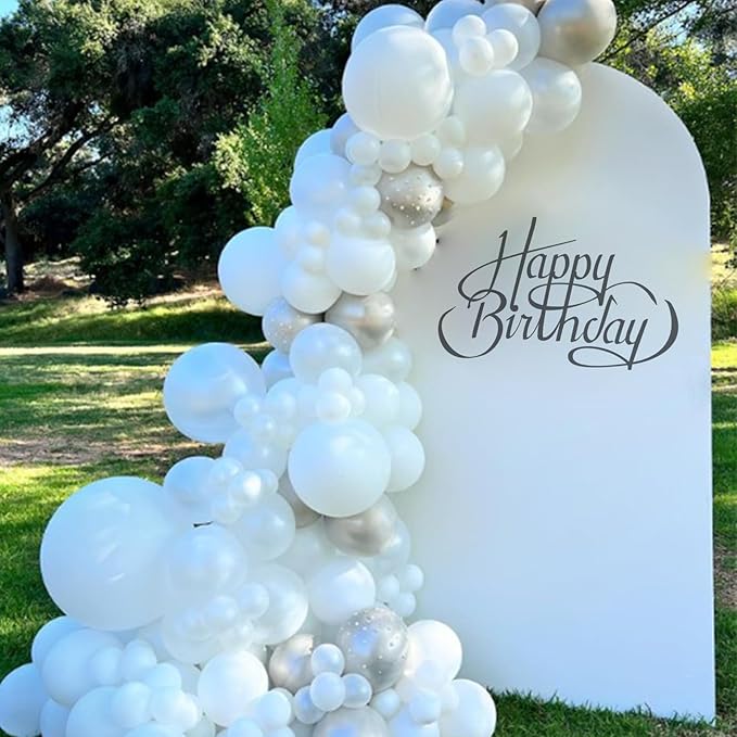 120pcs White Balloon Arch Kit, 18 12 10 5 inch White Latex Balloons Different Sizes Balloon Garland for Engagement Bachelorette Bridal Shower Wedding Party Birthday Decorations