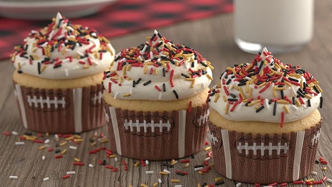 NCS San Francisco Game Day Red, Black, White & Gold Jimmies Edible Sprinkles – Cupcake, Cake & Cookie Decorations, 7 oz