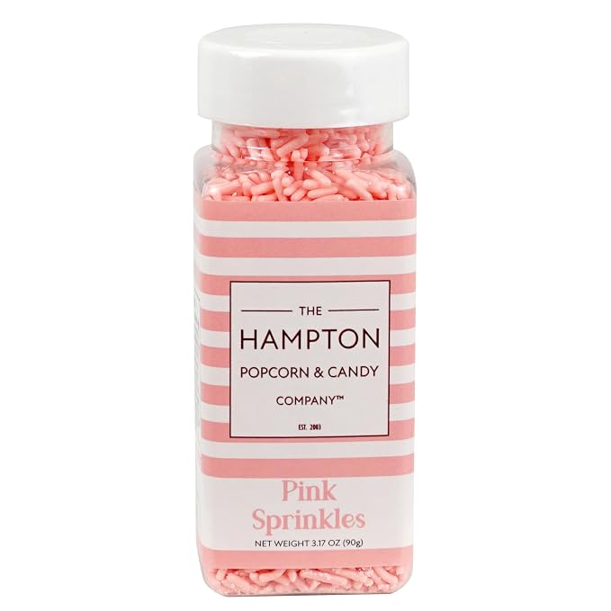 Pink Sprinkles Jimmies 3.17 oz, Sprinkles For Cake Decorating, Cake Sprinkles, Sprinkles For Baking, Ice Cream & More, The Hampton Candy Company