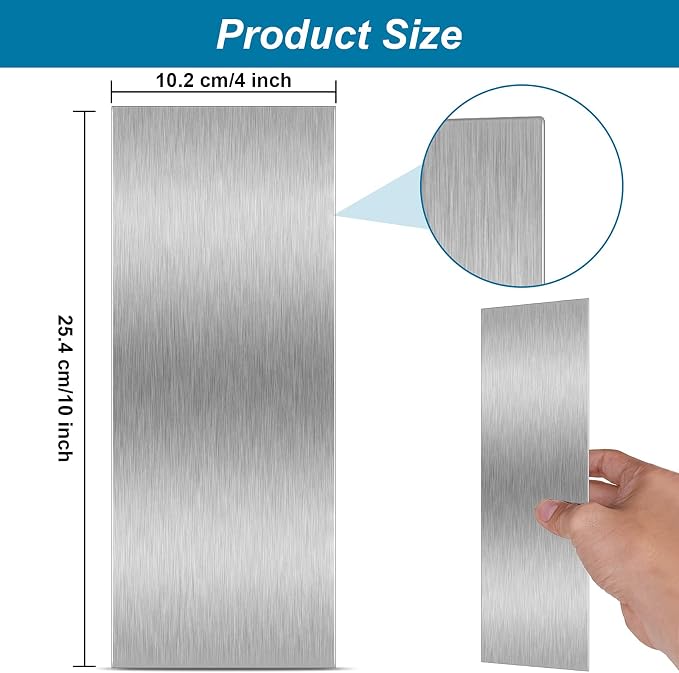 Patelai 10 Inch Stainless Steel Metal Cake Scraper Large Double Sided Patterned Stripe Edge Smoother Scraper Cake Decorating Comb Pastry Cutter for Home Kitchen Mousse Butter Cream Decor(1 Piece)