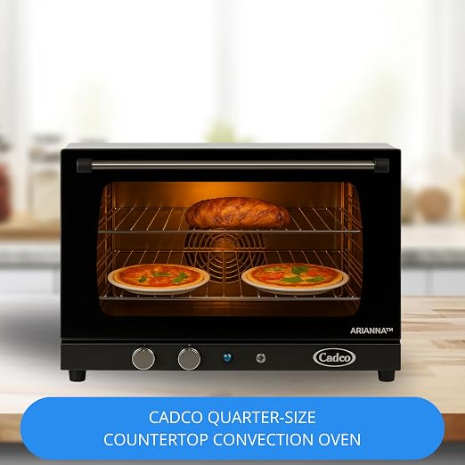 Cadco XAF-133 Heavy-Duty Countertop Convection Oven with Manual Controls & Humidity, Stainless Steel, NSF, 208-240v, For Commercial Use, 125 lbs.