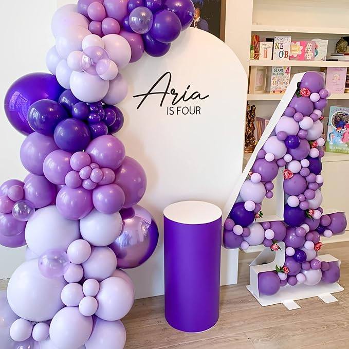 Voircoloria 105pcs Dark Purple Balloons 12inch Party Latex Balloons for Birthday Baby Shower Halloween Wedding Valentine's Day Party Bachelorette Decorations