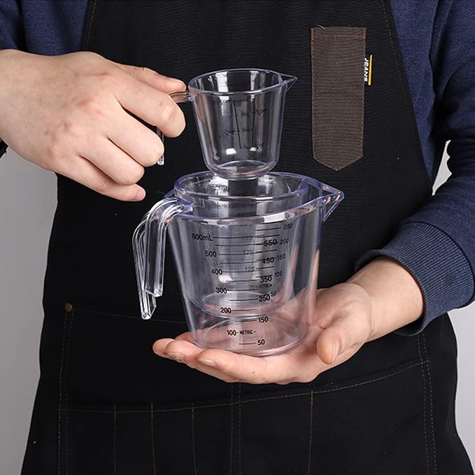 Measuring Cups Set, Liquid Measuring Cups For 3 For Kitchen - BPA Free Plastic Set with Spout Multiple Measurement Scales (Clear)