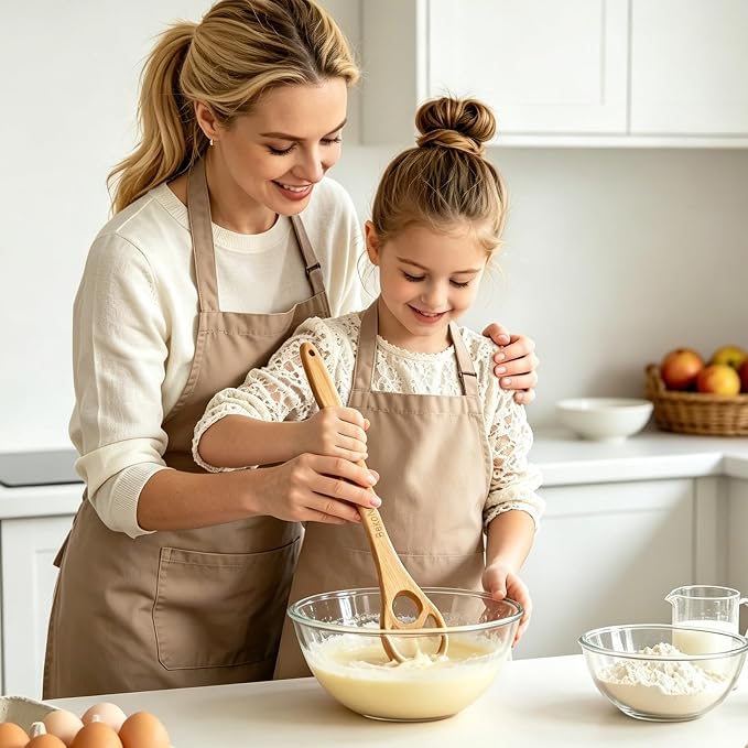 Danish Dough Whisk, 2 Pack Wooden Sourdough Bread Whisk, Seamless One-Piece Premium Beech Wood Dutch Dough Whisk for Sourdough Bread, Pizza Crust, Pastry, Pasta, Easy to Clean & Store