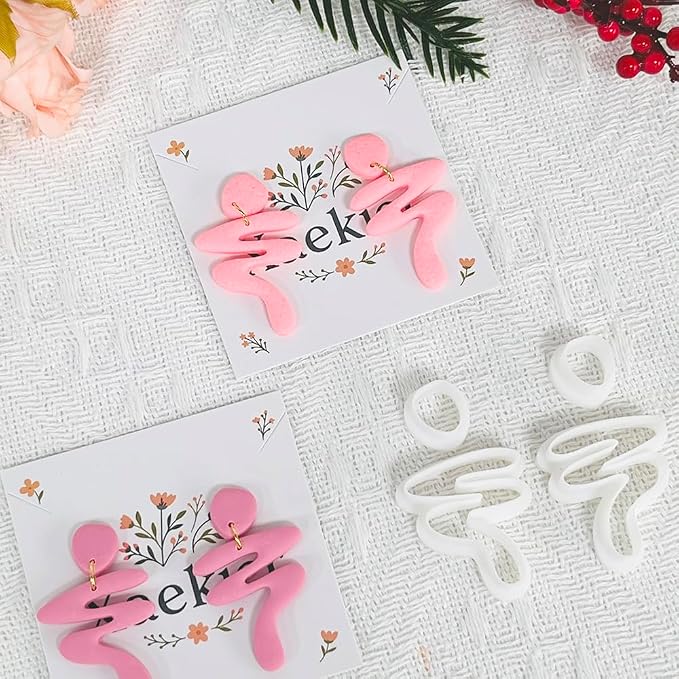 Xaekicr Abstract Woman Shape Polymer Clay Cutters – Modern Clay Earring Cutters for Jewelry Making, Clay Tools for Polymer Clay Molds, Set of 2