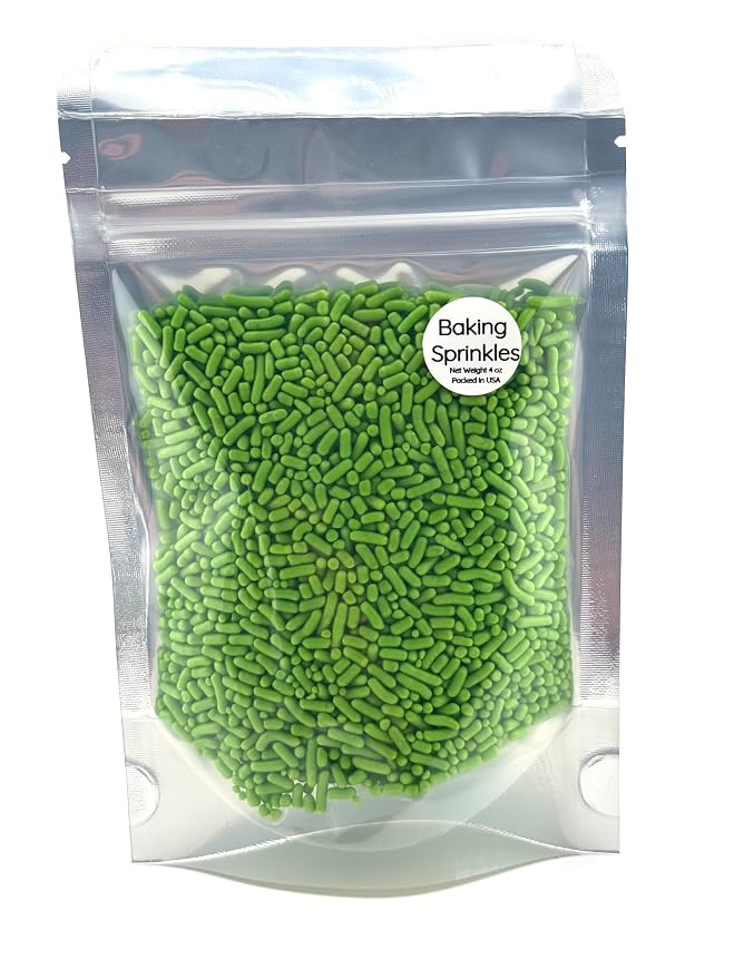 Light Green Sprinkles 4oz pack for Baking Cakes, Cupcakes, Cookie Decorations, Ice Cream and Donut Toppings Edible Decorating Baking Supplies - 4 oz package (Green)