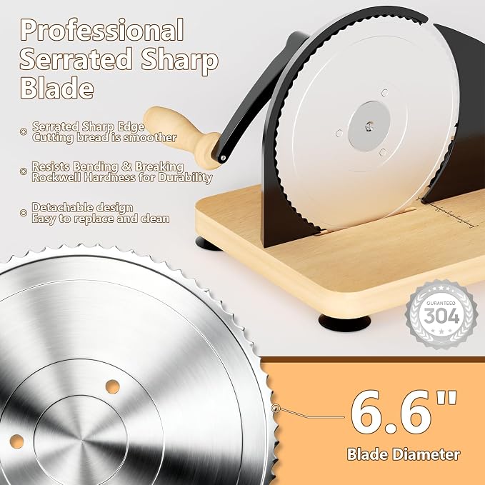Upgraded Manual Bread Slicer for Homemade Bread with 20 Bags and Acrylic Cover, Adjustable Thickness Bread Cutter, Sourdough Slicer Serrated Blade with Scale Line and Suction Cup for Baguettes