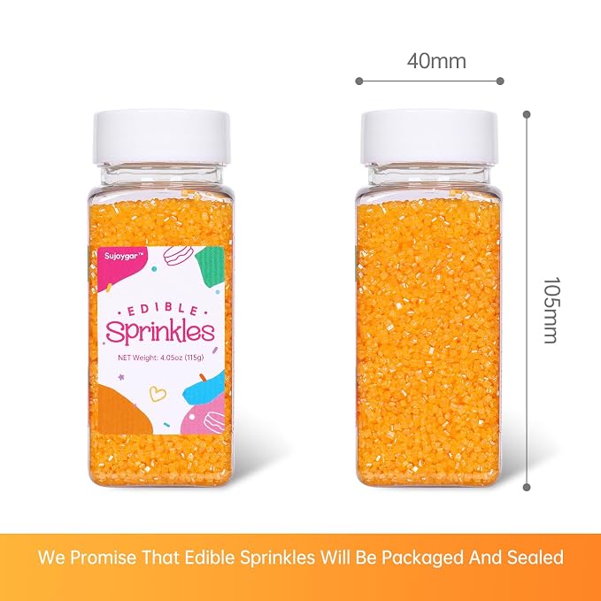 Dark Yellow Sugar Sprinkles for Cake Decorating, 4.02oz Yellow Sprinkles Edible for Cupcake Toppers Baking Cookie Ice Cream Chocolate Mardi Gras Easter Party Decoration