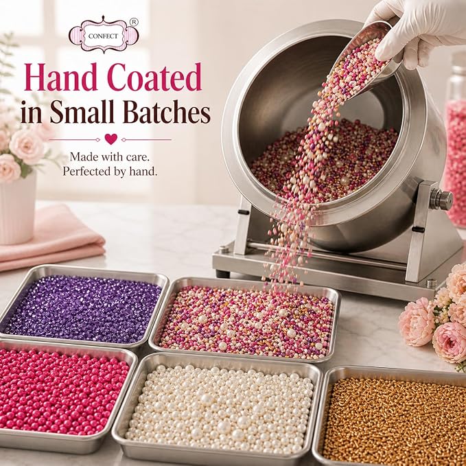 Confect Sprinkle Mix Set – Unicorn-Inspired Cake & Cupcake Decorations |Bright Pink, Pearl White, Purple Sugar Blend | Vegan, Gluten-Free, Nut-Free - 5 Oz