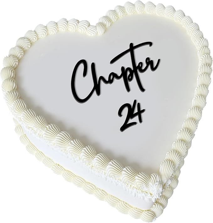 Chapter 24 Cake Topper – Acrylic 24th Birthday Cake Decoration for men& women, Happy 24 Cake Topper for Party, Modern Coming of Age Birthday Decor (Chapter 24)