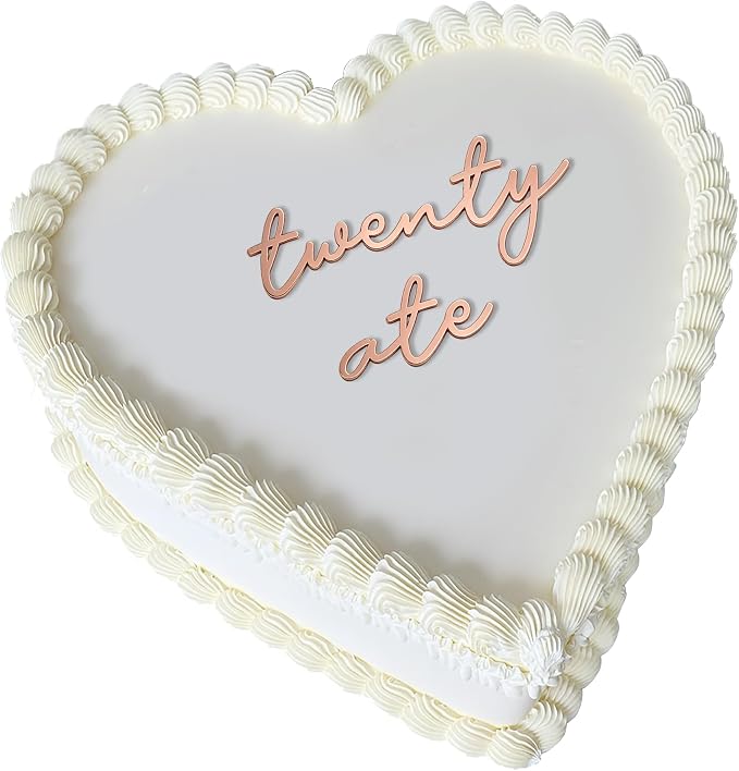 Twenty Ate Cake Topper – Acrylic 28th Birthday Cake Decoration, Funny Twenty Eight Cake Sign, Reusable Cake Topper for Men & Women Party Supplies (twenty ate rose golden)