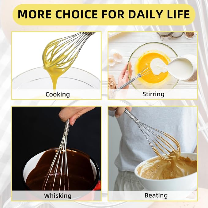Baderke 30 Pcs Mini Whisk Bulk Small Whisks for Cooking 304 Stainless Steel Tiny Whisk for Baking, Whipping, Beating Eggs, Mixing Sauces, Blending Ingredients (8 Inch)