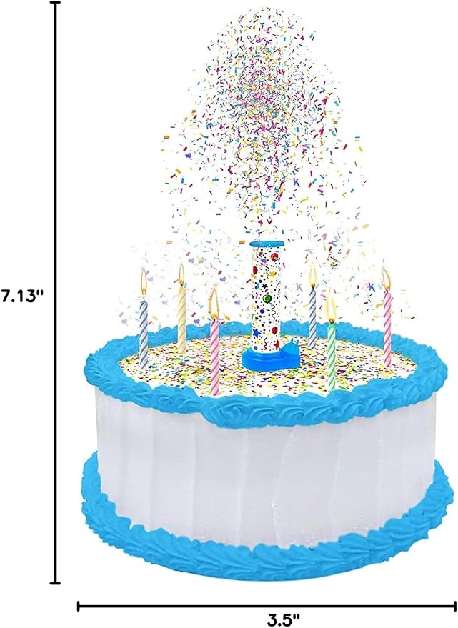 BEST PARTY EVER! Confetti Candle Cake Topper, Shower Cakes in Edible Sprinkles, Fun Way to Celebrate Birthdays, Parties and More, 2-Pack, Pink