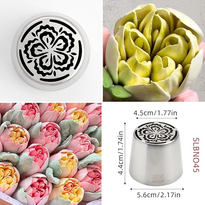 1 Piece Stainless Steel Extra Large Russian Butterfly Flower Icing Tips,Pastry Frosting Piping Nozzles for Marshmallow Bouquet,Cake Decorating Piping Tips,Flower Frosting Nozzles for Decorating