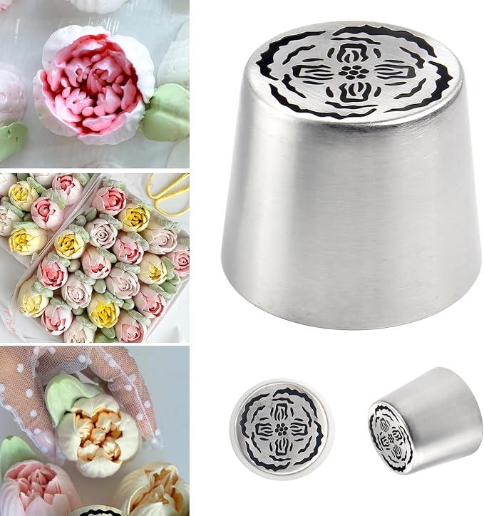 Extra Large Russian Piping Tips for Marshmallows Stainless Steel Flower Frosting Nozzles many styles Cake Decorating Baking tool for Buttercream, Cupcakes Cookies(SL67)