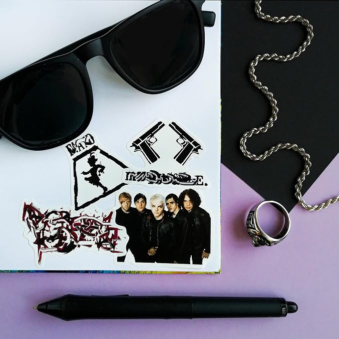 36 Pieces Rock Band Stickers for Adults, Rockabilly Band Decals, Rock Music Decals for Adults Waterproof Guitar Laptop, Punk Gifts for Women & Men