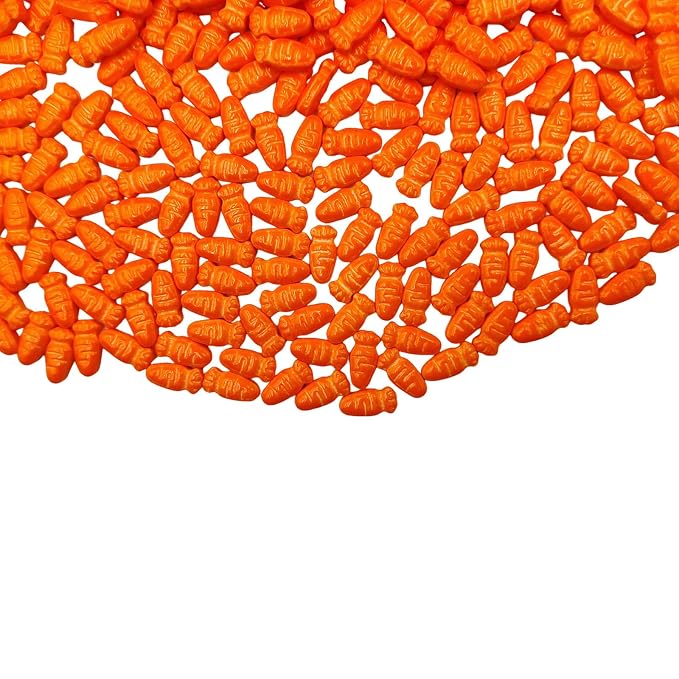 Carrot Sprinkles for Cake Decorating, Edible Carrot Sugar Cake Decorations for Easter Cupcake Toppers, Baking Cookies Decorating, Ice Cream Toppings