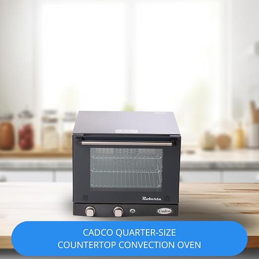 Cadco OV-003 Quarter-Size Commercial Convection Oven, 3 Pan, 120V