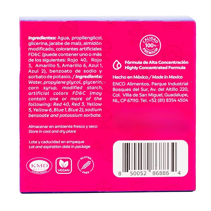 ENCO 9 Basic Food Coloring Gel Set 1.41 oz each (40 g) Concentrated, Vegan, Includes Color Mixing Guide