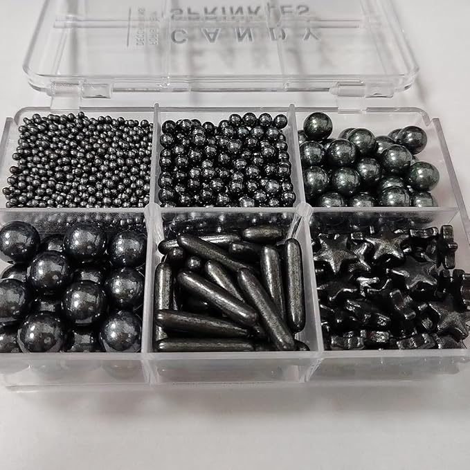 Homankit Black Pearl Sprinkles for Cake Decorating, Edible Black Star Sugar Sprinkles for Cake Decorations Baking Cupcake Toppers Ice Cream Toppings and Cookie Decorating Wedding Party Christmas Supplies