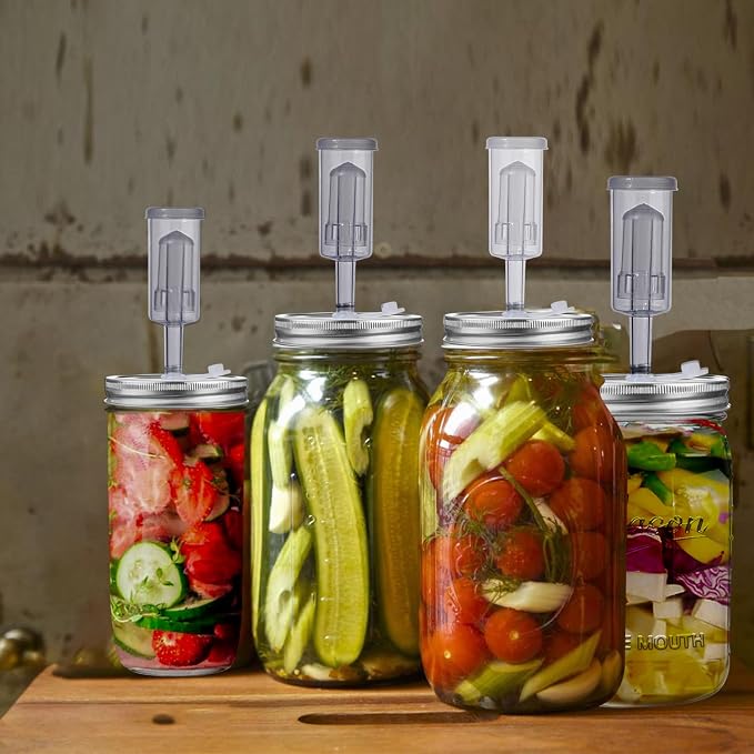32 oz Fermentation Jar,2 Pack Fermentation kit with Fermenting Weights and Airlocks,Pickle Jar for Fermenting,Pickling,Canning,Mead Making