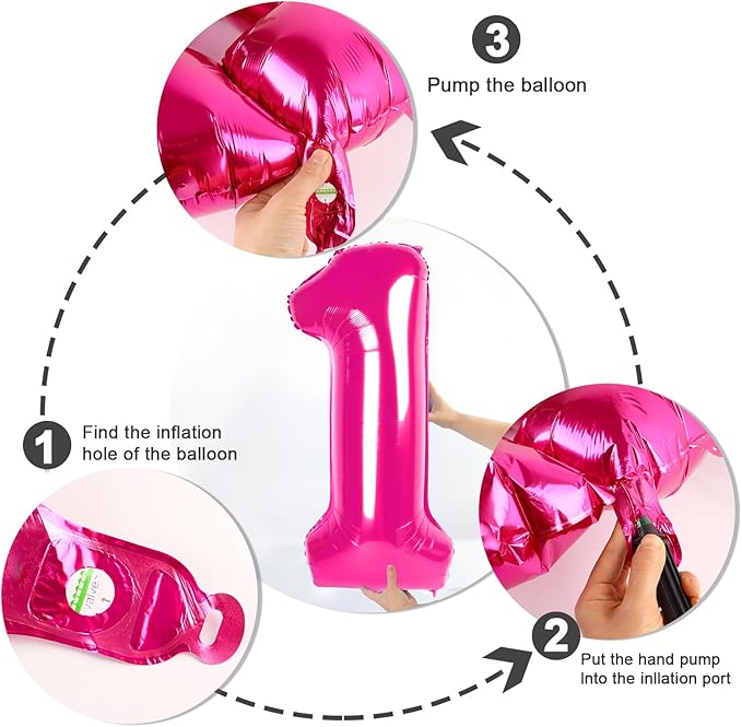 Balloon Numbers 40 Inch 5 Ballon for 5th Birthday Decorations, 15 25 35 50 Big Hot Pink Number Balloons for Wedding Photo Shoot Party Decor
