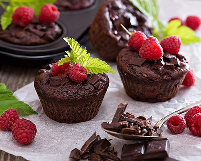 4 Cup Muffin Pan 8.5x 7.48” Air Fryer Small Oven Cupcake Baking Pan | Carbon Steel Nonstick No Toxic Bakeware 2 Pack Toaster Oven 1-2 Person Use