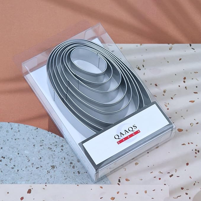 Oval Cookie Cutter Set 8-Piece 1.5" to 5" by QAAQS