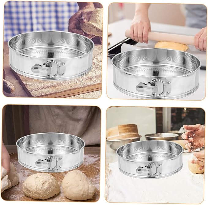 Milisten 9-inch Stainless Steel Springform Cake Pan, Leakproof round Cheesecake Mold with Removable Bottom, Household Baking Tool for Birthday and Holiday Desserts