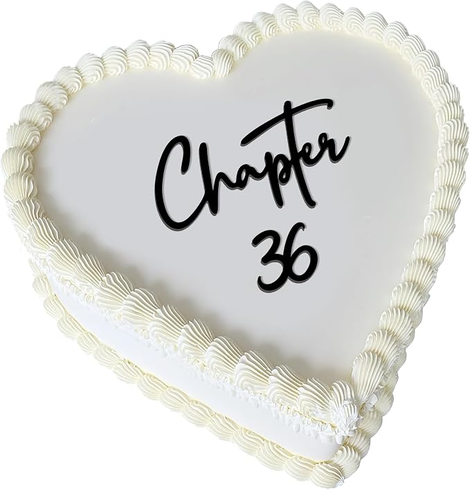 Chapter 36 Cake Topper – Acrylic 36th Birthday Cake Decoration for men & women, Happy 36 Cake Topper for Party, Modern Coming of Age Birthday Decor (Chapter 36)
