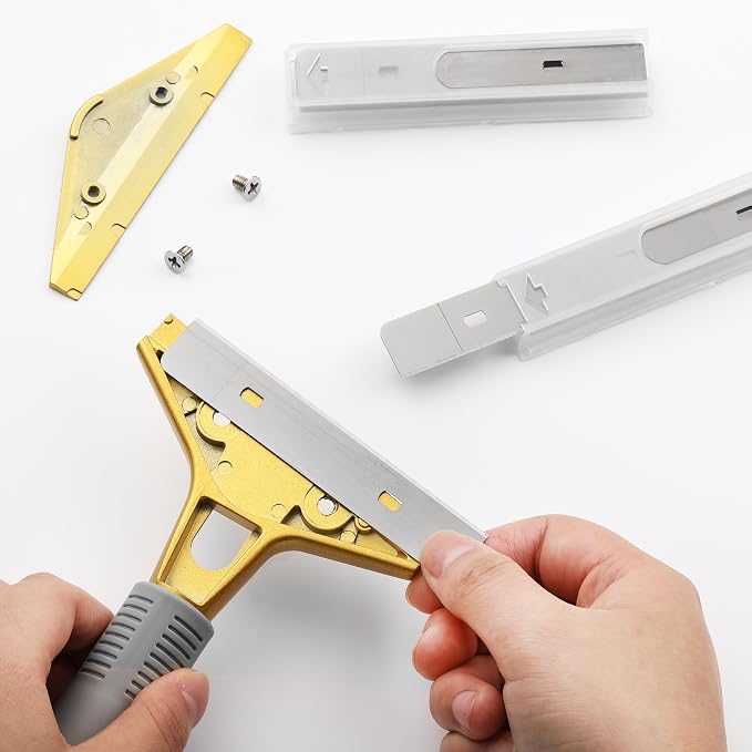 Bates- Replacement Scraper Blades with Dispenser, 4 Inch, 2 Pack, 10 pcs/pack, Carbon Steel Razor Blades, Floor Scrapper Blade, Replacement Razor Blades, Paint Scraper Blades, 4 Inch Scraper Blades