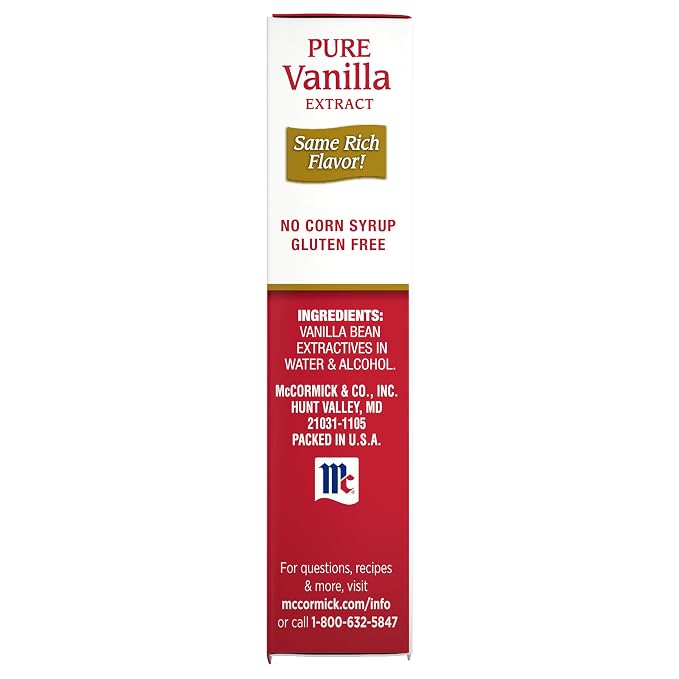 McCormick Vanilla Extract, Pure, No Corn Syrup, Gluten Free, Rich, Sweet Flavor and Aroma for Baking and Savory Dishes, 1 fl oz