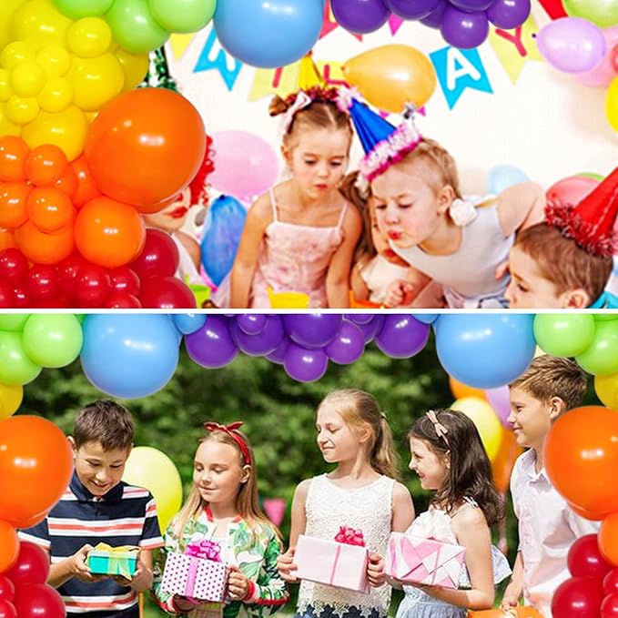KAWKALSH Rainbow Balloon Arch Kit 111Pcs 18 12 5 Inch Latex Colorful Party Balloons Garland for Birthday Baby Shower Wedding Engagement Anniversary Christmas Party Decorations