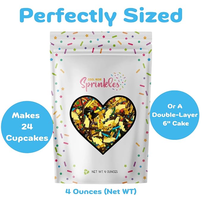 COOL MOM SPRINKLES Wizard Sprinkles (4 oz.) – Harry Potter Birthday Themed Sprinkles for Decorating Cakes, Cupcakes, Cookies & Desserts – Mixed in the USA/Gluten-Free