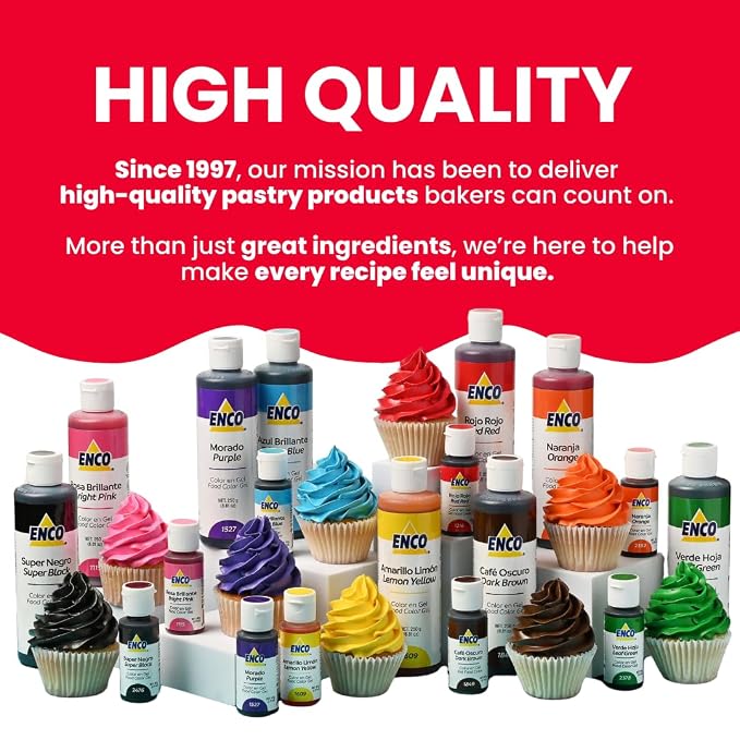 ENCO Food Coloring Gel Super Red 8.8 oz (250g) Concentrated, Vegan