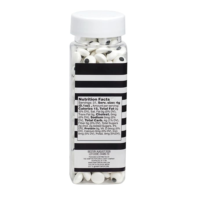 Small Eye Sprinkles 4.4 oz, Candy Eyes, Candy Eyeball Sprinkles For Cake Decorating, Baking, Ice Cream & More, The Hampton Candy Company