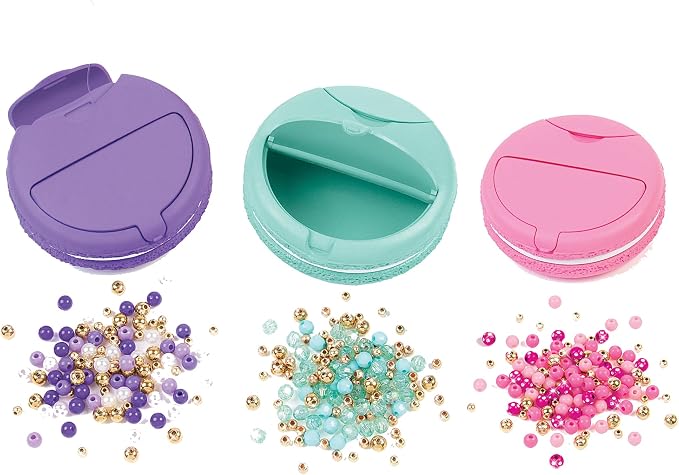 Make It Real: Macaron Bracelet Maker - 395pc, DIY Jewelry Craft Kit, Design & Make 12 Dazzling Bracelets, Dessert-Themed Beads & Charms, Girls-Kids 8+