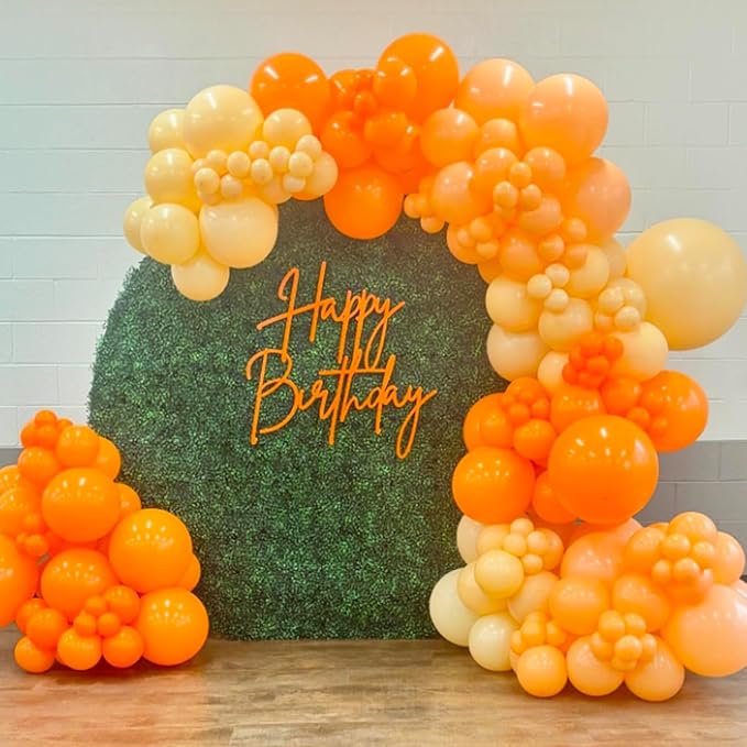 120pcs Orange Balloon Arch Kit, 18 12 10 5 inch Orange Latex Balloons Different Sizes Balloon Garland for Graduation Fall Tropical Birthday Party Decorations