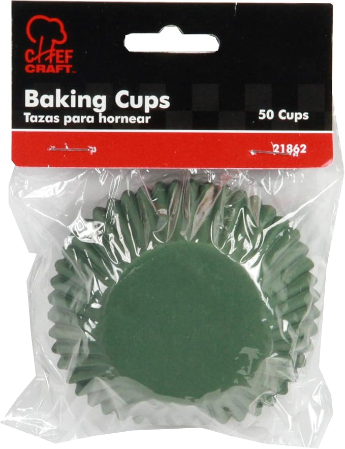 Chef Craft Classic Cupcake Liners, 50 Count, Dark Green