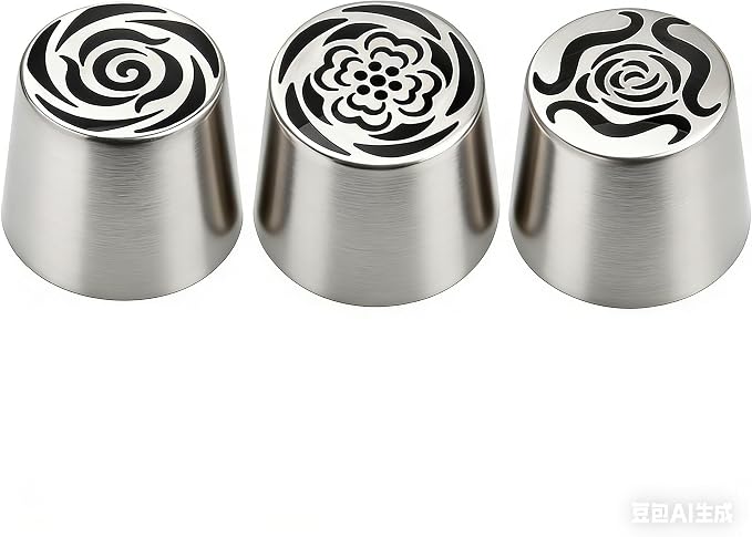 3Pack Extra Large Russian Piping Nozzles, Stainless Steel Flower Icing Tips for Cake Decorating, Baking Tools for Desserts & Cookies